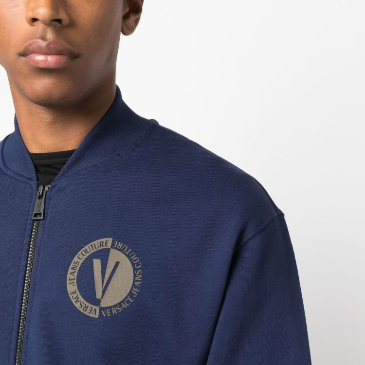 Details for VERSACE JEANS COUTURE  Blue Letter Print Zip Bomber Jacket 75GAIG07-CF00G-238