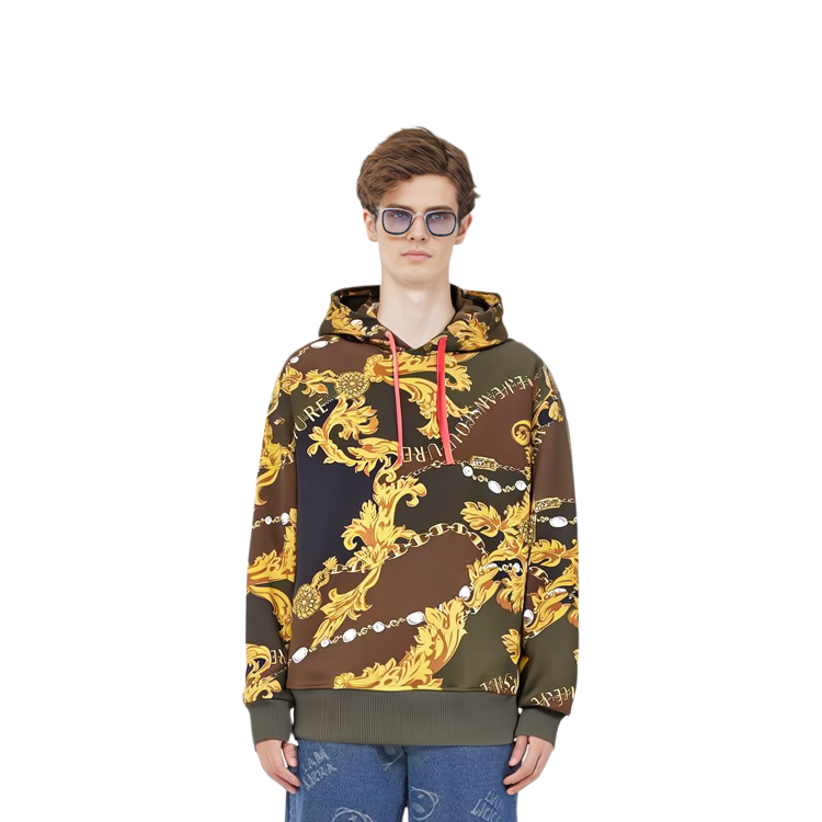 VERSACE JEANS COUTURE  Floral Hoodie with Drawstring and Letter Design. 75GAI3C0-FS10232-G70 圖 4