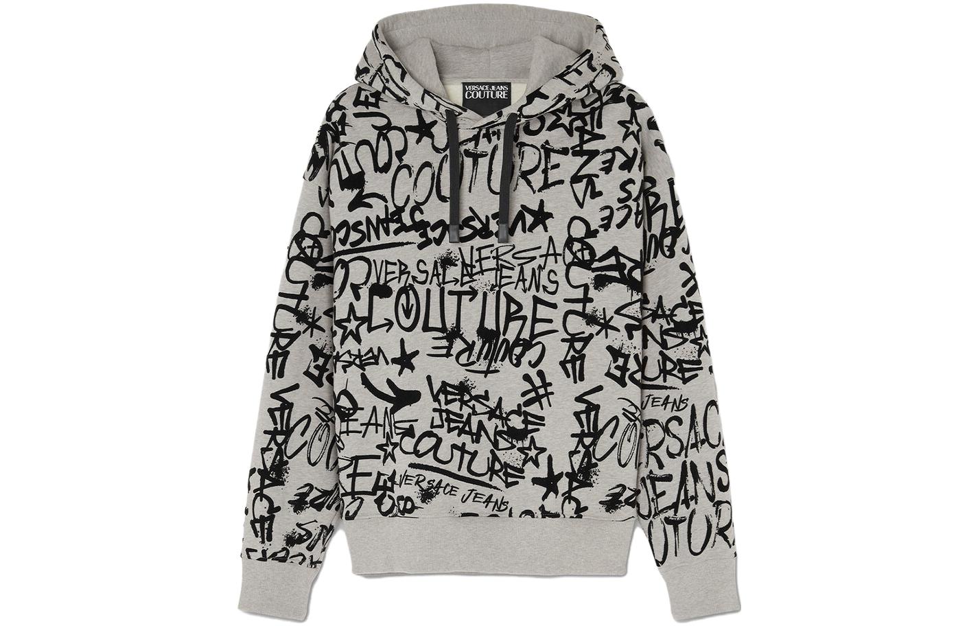 VERSACE JEANS COUTURE  Graffiti Print Hoodie in Grey. 75GAI3C0-FS095-802