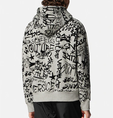 VERSACE JEANS COUTURE Graffiti Print Hoodie in Grey. 75GAI3C0-FS095-802 Purchase VERSACE JEANS COUTURE Graffiti Print Hoodie in Grey. 75GAI3C0-FS095-802