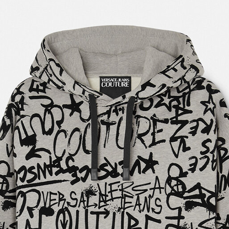 VERSACE JEANS COUTURE  Graffiti Print Hoodie in Grey. 75GAI3C0-FS095-802 圖 6