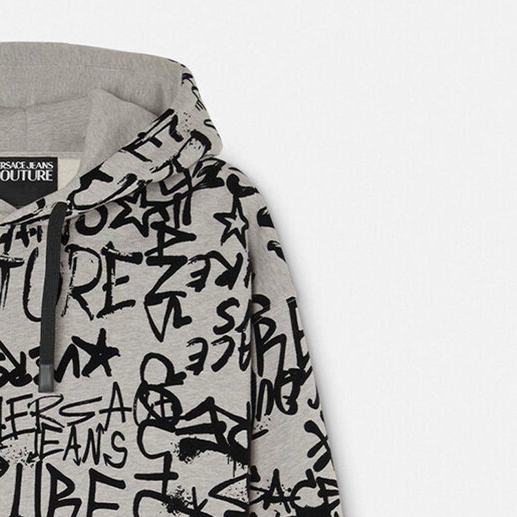 VERSACE JEANS COUTURE  Graffiti Print Hoodie in Grey. 75GAI3C0-FS095-802 圖 7