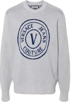 VERSACE JEANS COUTURE Grey Circle Pattern Crewneck Sweater 77GAFM0-2CMH42-816 VERSACE JEANS COUTURE Grey Circle Pattern Crewneck Sweater 77GAFM0-2CMH42-816