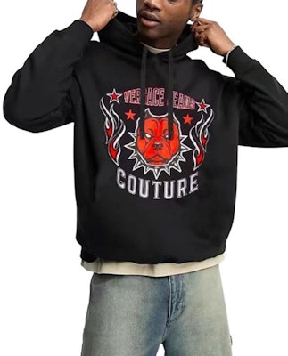 Sudadera con Capucha Negro de VERSACE JEANS COUTURE con Logo y Estampado Animal. 75GAIE03-CF02E-899 Lookbook Sudadera con Capucha Negro de VERSACE JEANS COUTURE con Logo y Estampado Animal. 75GAIE03-CF02E-899