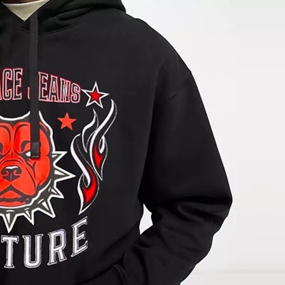 Sudadera con Capucha Negro de VERSACE JEANS COUTURE con Logo y Estampado Animal. 75GAIE03-CF02E-899 Purchase Sudadera con Capucha Negro de VERSACE JEANS COUTURE con Logo y Estampado Animal. 75GAIE03-CF02E-899