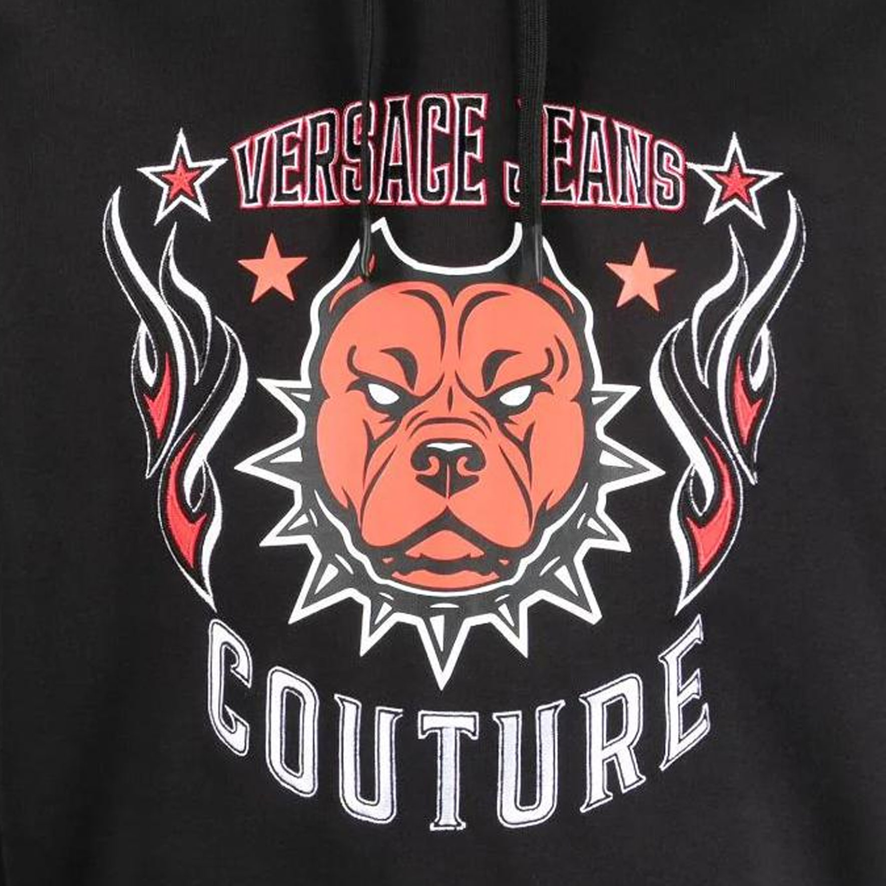 Details for Sudadera con Capucha Negro de VERSACE JEANS COUTURE con Logo y Estampado Animal. 75GAIE03-CF02E-899