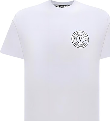 VERSACE JEANS COUTURE Logo Print Crewneck T-Shirt White 74GAHT06-CJ00T-003 Purchase VERSACE JEANS COUTURE Logo Print Crewneck T-Shirt White 74GAHT06-CJ00T-003