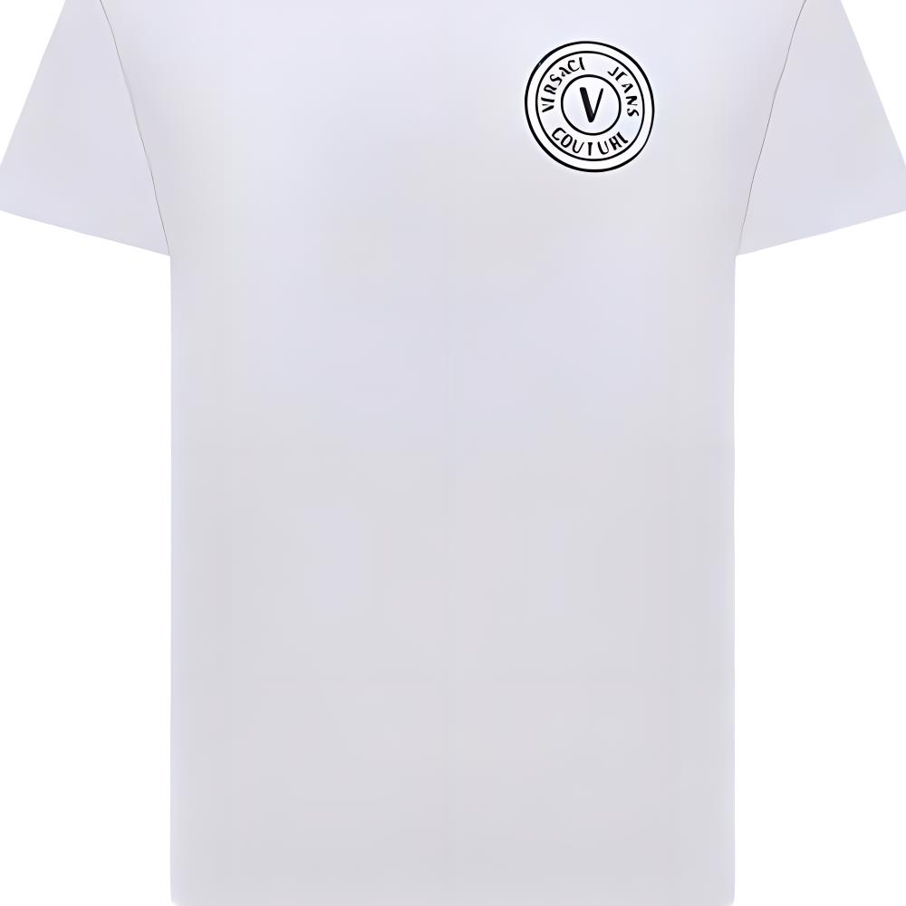 Details for VERSACE JEANS COUTURE  Logo Print Crewneck T-Shirt White 74GAHT06-CJ00T-003
