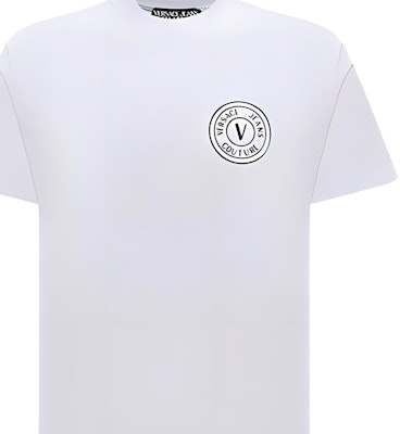 VERSACE JEANS COUTURE Logo Print Crewneck T-Shirt White 74GAHT06-CJ00T-003 Sizing VERSACE JEANS COUTURE Logo Print Crewneck T-Shirt White 74GAHT06-CJ00T-003