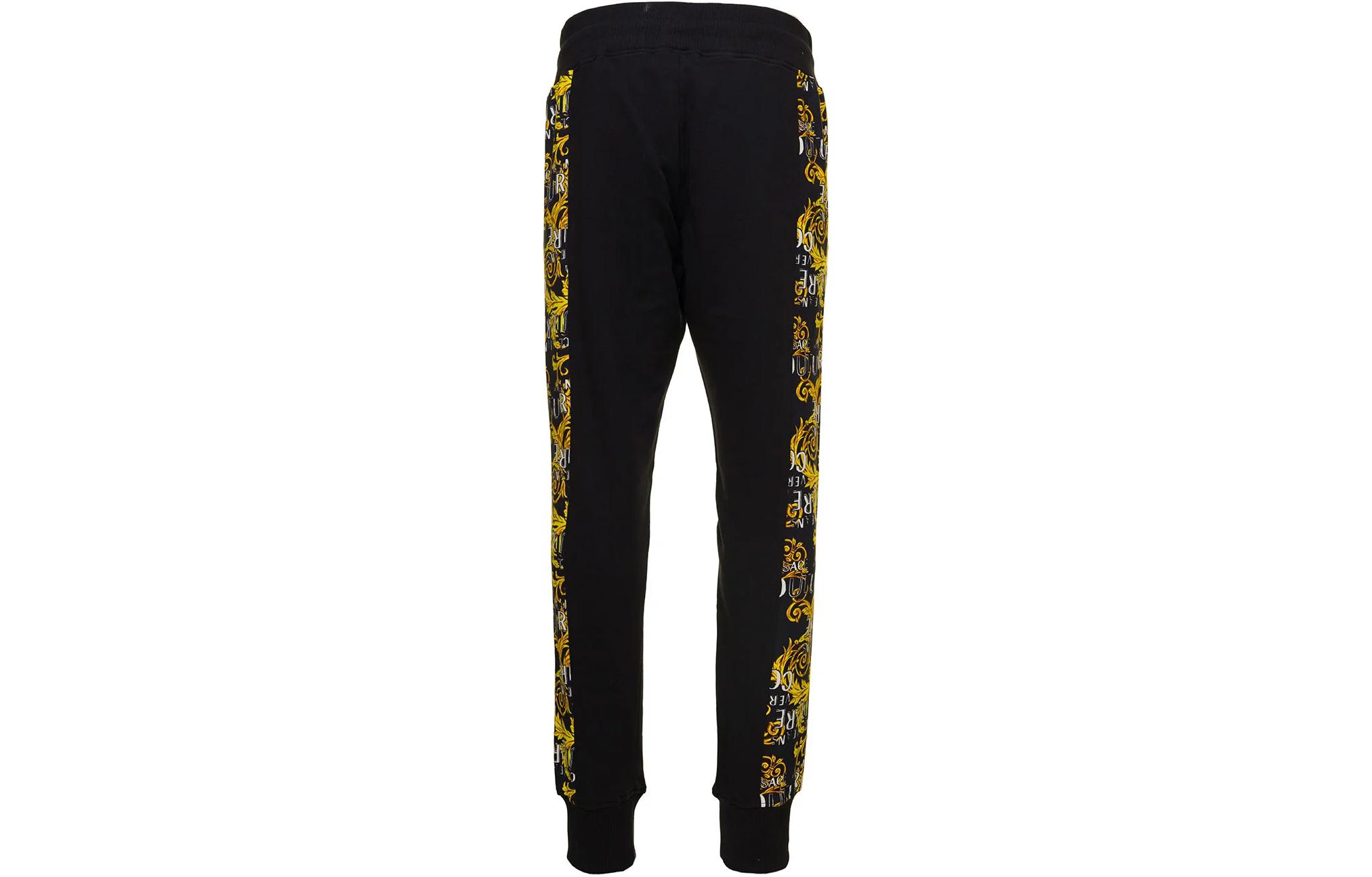 Lookbook VERSACE JEANS COUTURE 中腰抽繩印花運動褲 黑色 76GAA3C0-FS127-G89