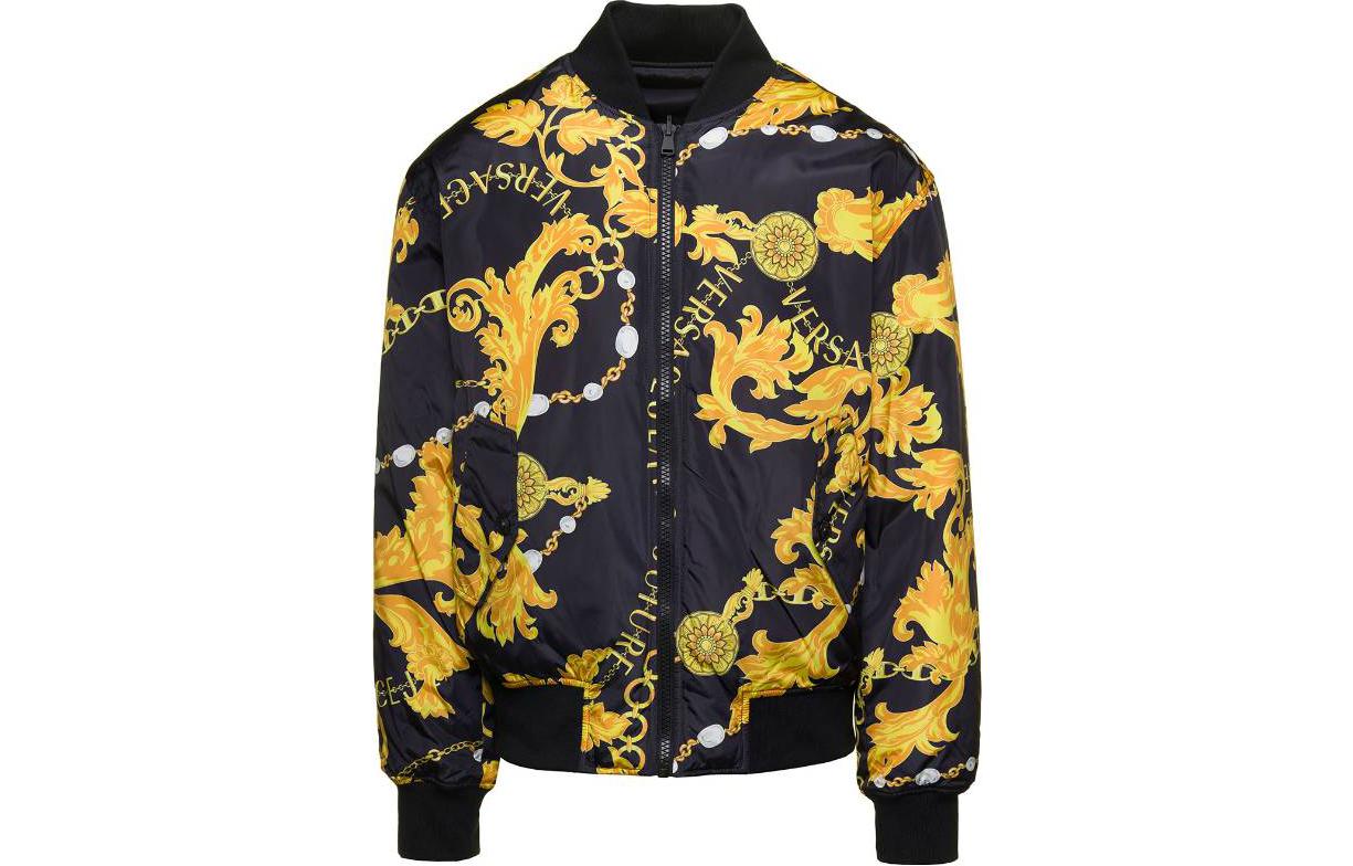 VERSACE JEANS COUTURE  Reversible Baroque Print Zip-Up Jacket 75GASD04-CQS70-G89
