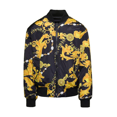 VERSACE JEANS COUTURE Reversible Baroque Print Zip-Up Jacket 75GASD04-CQS70-G89