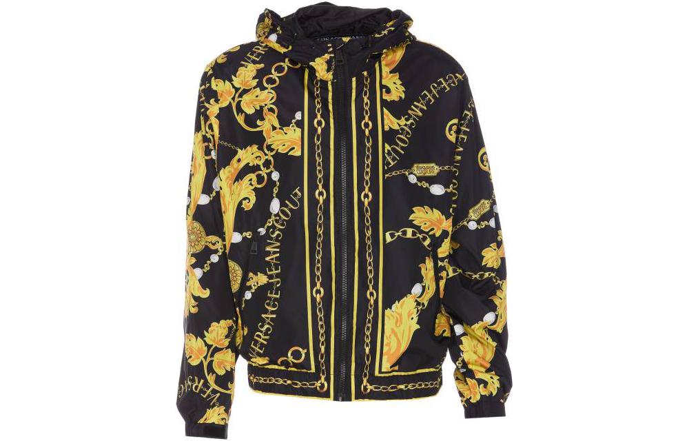 Order VERSACE JEANS COUTURE  Slim Fit All-Over Print Hoodie Jacket - Black 75GASD05-CQS72-G89