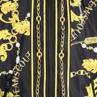 Shop VERSACE JEANS COUTURE Slim Fit All-Over Print Hoodie Jacket - Black 75GASD05-CQS72-G89