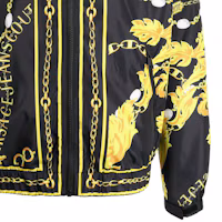 Details for VERSACE JEANS COUTURE Slim Fit All-Over Print Hoodie Jacket - Black 75GASD05-CQS72-G89