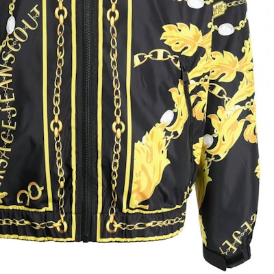 VERSACE JEANS COUTURE Slim Fit All-Over Print Hoodie Jacket - Black 75GASD05-CQS72-G89 Details for VERSACE JEANS COUTURE Slim Fit All-Over Print Hoodie Jacket - Black 75GASD05-CQS72-G89