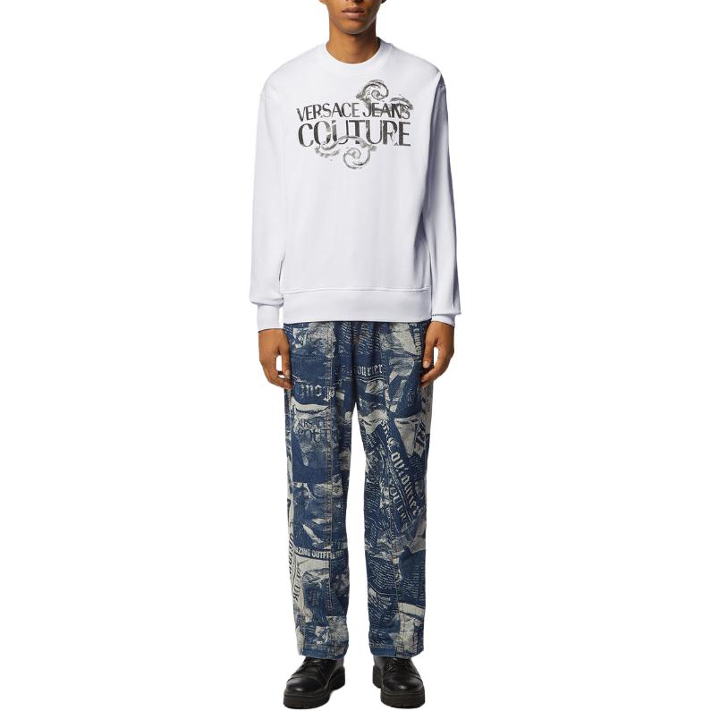 Lookbook VERSACE JEANS COUTURE 白色字母印花長袖圓領衛衣 E76GAIG01-ECF01G-E003