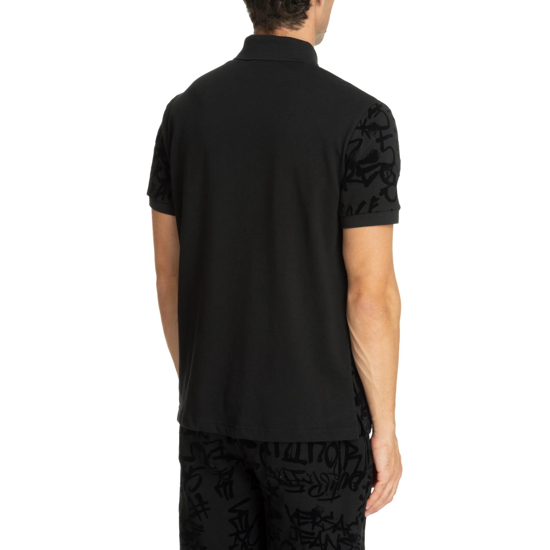VERSACE JEANS COUTURE All-Over Logo Polo T-Shirt  Black. 75GAG6-R1JS2-12899 圖 4