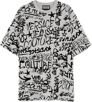 VERSACE JEANS COUTURE All-Over Logo Print Grey Casual T-Shirt. E75GAH6O0-EJS212-E802 Buy VERSACE JEANS COUTURE All-Over Logo Print Grey Casual T-Shirt. E75GAH6O0-EJS212-E802
