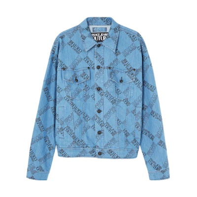 VERSACE JEANS COUTURE All-Over Print Button-Up Jacket Blue E73GAS400-EDS002M14-E904