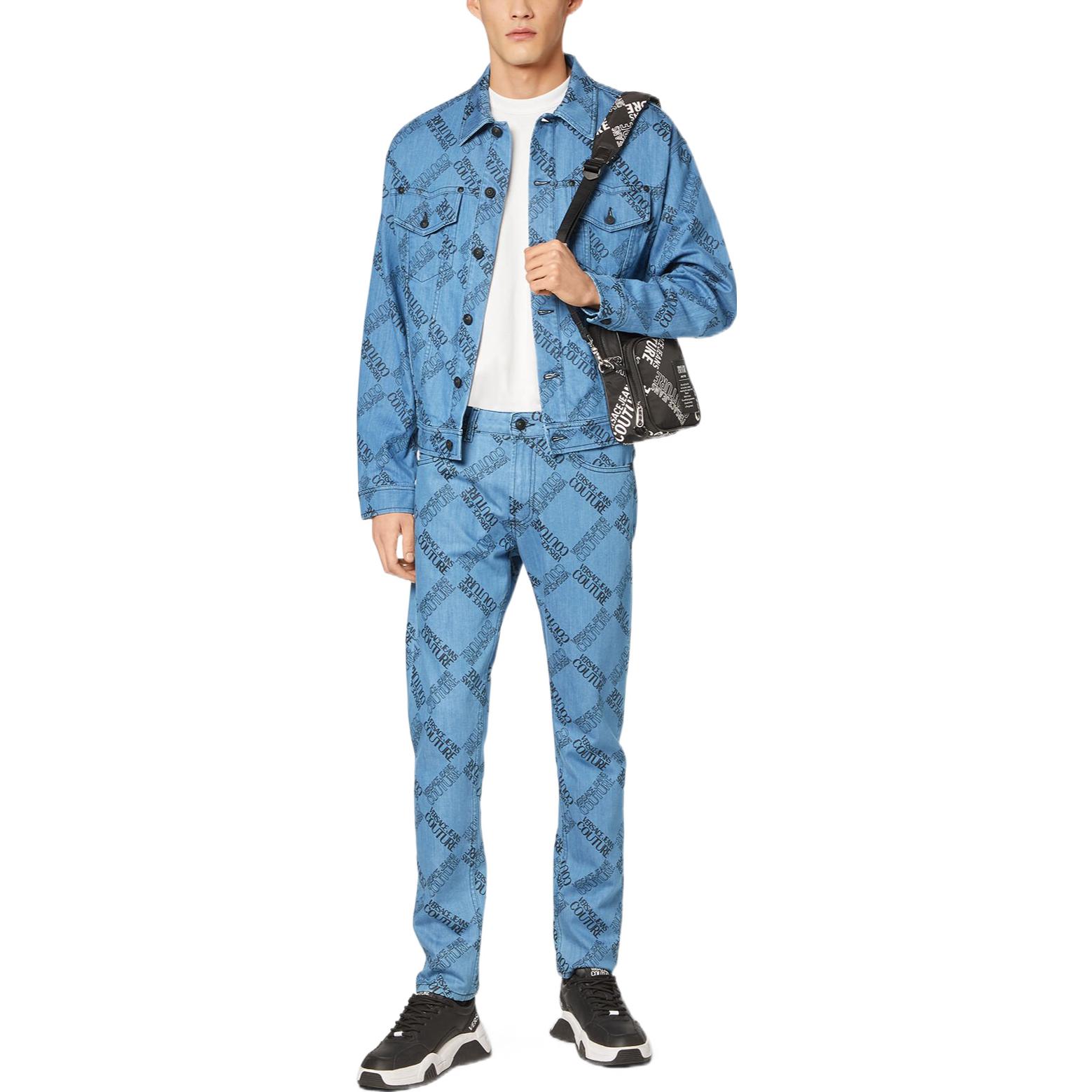 VERSACE JEANS COUTURE All-Over Print Button-Up Jacket Blue E73GAS400-EDS002M14-E904 圖 3