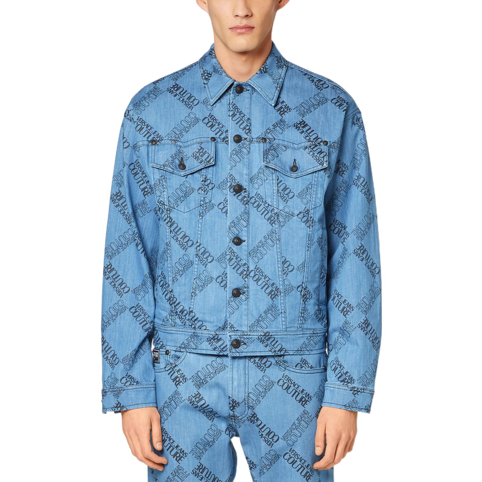 VERSACE JEANS COUTURE All-Over Print Button-Up Jacket Blue E73GAS400-EDS002M14-E904 圖 4