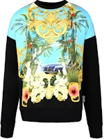 Versace Jeans Couture All-Over Print Crewneck Sweatshirt Black Mens B7GVA743-SI600-983 Versace Jeans Couture All-Over Print Crewneck Sweatshirt Black Mens B7GVA743-SI600-983