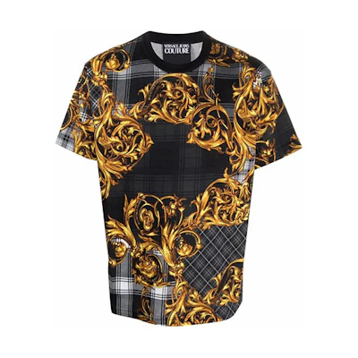 VERSACE JEANS COUTURE All-Over Print Crewneck Tee Black 71GAH6R6-JS025-G80