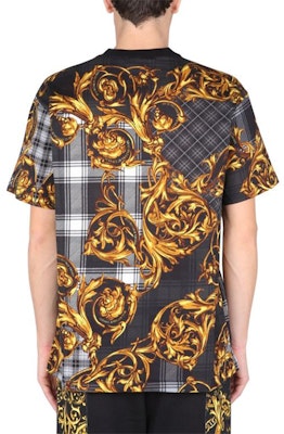 VERSACE JEANS COUTURE 黑色全版印花圓領T恤 71GAH6R6-JS025-G80 Purchase VERSACE JEANS COUTURE 黑色全版印花圓領T恤 71GAH6R6-JS025-G80