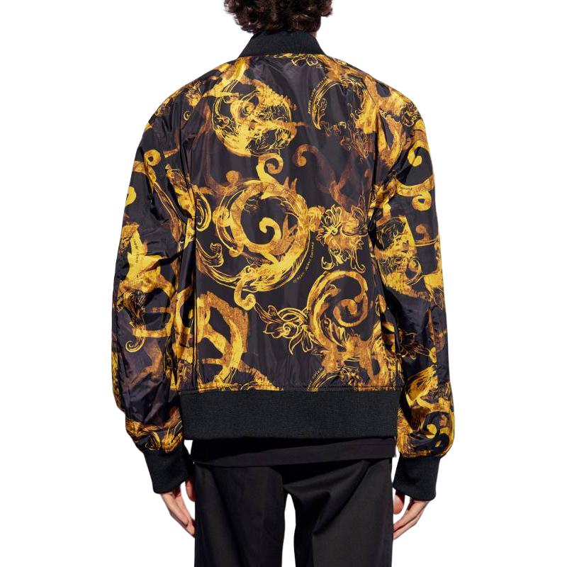 Shop VERSACE JEANS COUTURE All-Over Print Zip-Up Bomber Jacket Black Mens. 76GAS407-CQS85-G89