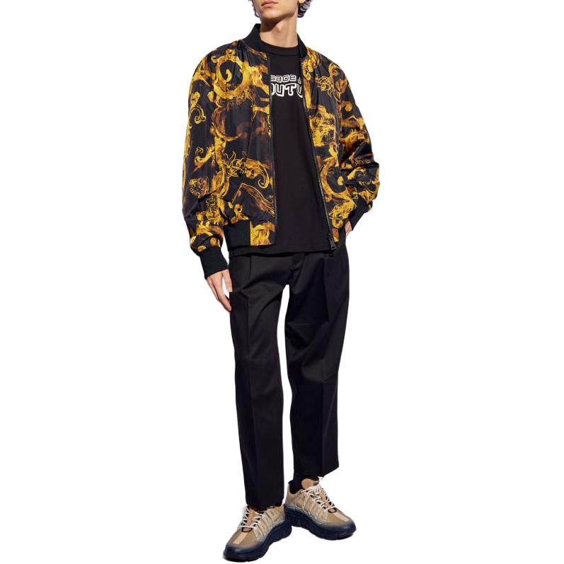 Purchase VERSACE JEANS COUTURE All-Over Print Zip-Up Bomber Jacket Black Mens. 76GAS407-CQS85-G89