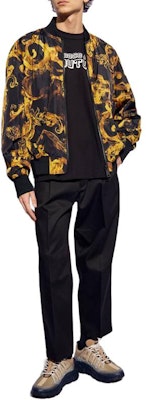 VERSACE JEANS COUTURE All-Over Print Zip-Up Bomber Jacket Black Mens. 76GAS407-CQS85-G89 Purchase VERSACE JEANS COUTURE All-Over Print Zip-Up Bomber Jacket Black Mens. 76GAS407-CQS85-G89