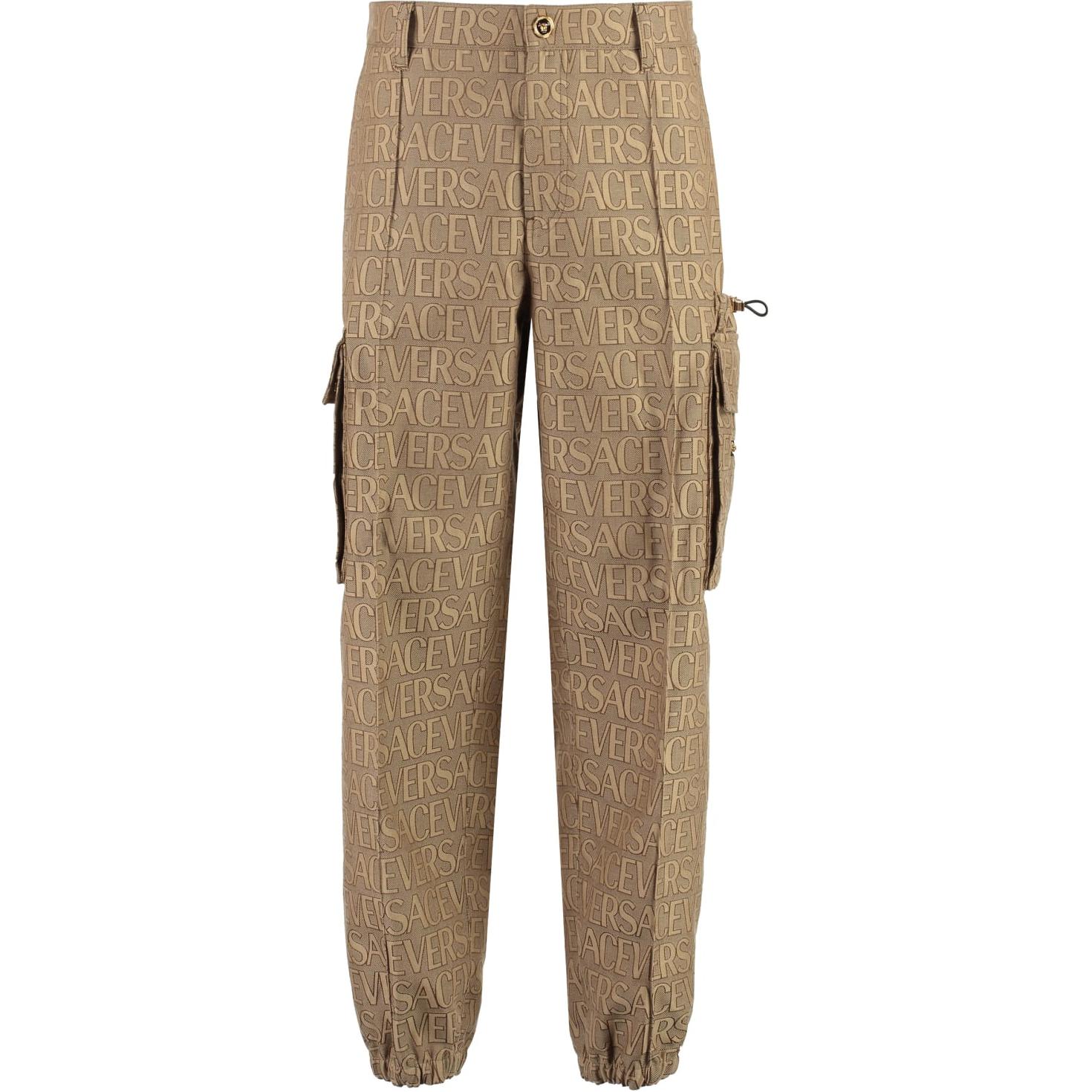 VERSACE JEANS COUTURE Allover Print Mid-Rise Zip Cargo Pants Beige Men 1010729-1A07649-2N740