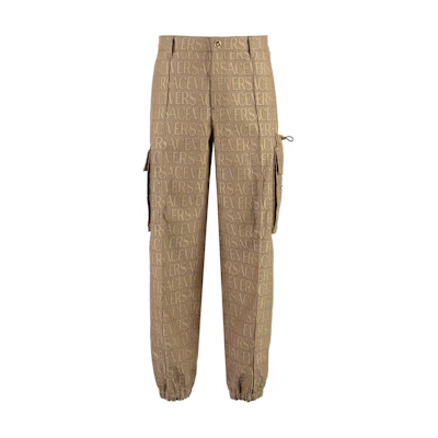 VERSACE JEANS COUTURE Allover Print Mid-Rise Zip Cargo Pants Beige Men 1010729-1A07649-2N740