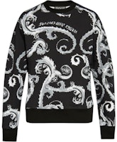 Versace Jeans Couture Baroque Print Black Crewneck Sweatshirt Loose Fit 77GAI3R0-FS161-KJ2 Versace Jeans Couture Baroque Print Black Crewneck Sweatshirt Loose Fit 77GAI3R0-FS161-KJ2