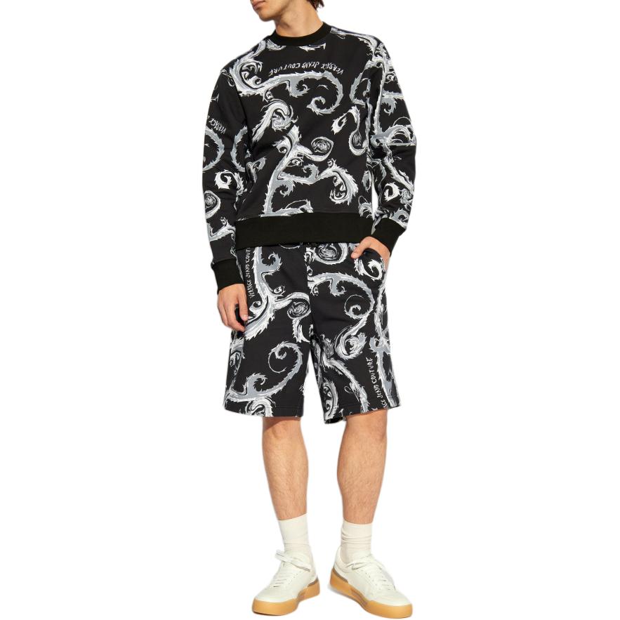 Purchase Versace Jeans Couture Baroque Print Black Crewneck Sweatshirt  Loose Fit 77GAI3R0-FS161-KJ2