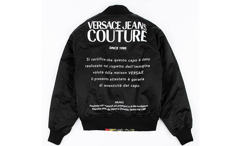 Order VERSACE JEANS COUTURE Baroque Print Bomber Jacket Black C1GZA9A7-25134-500