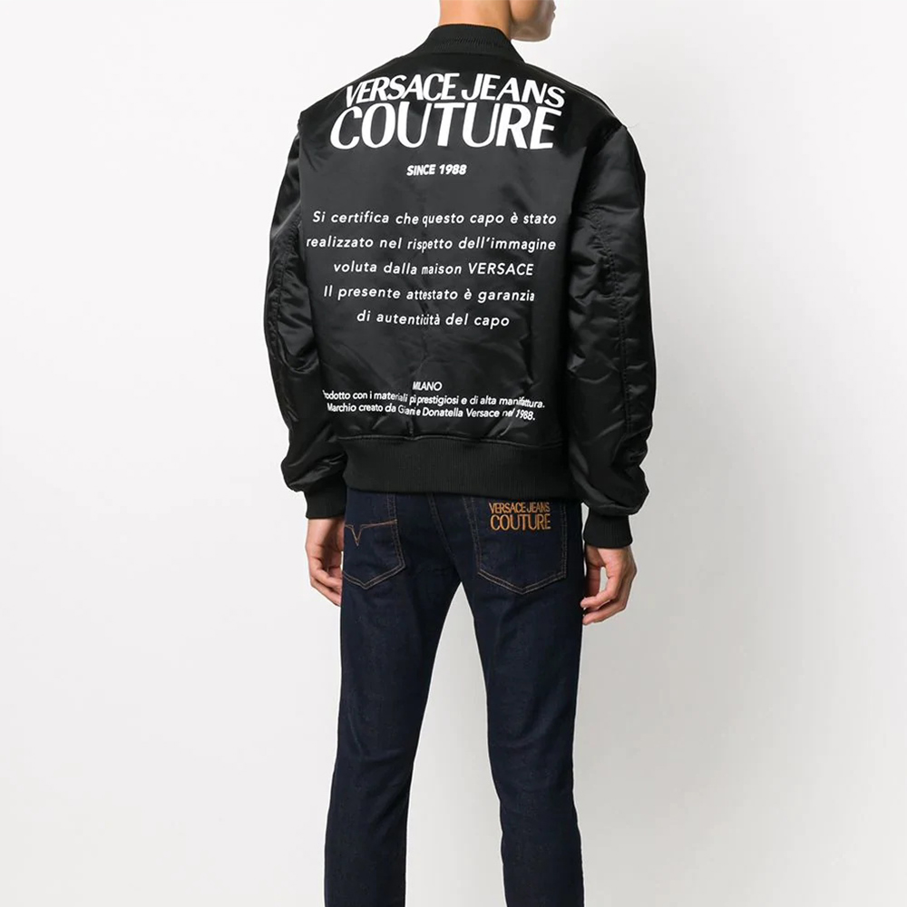 Cheap VERSACE JEANS COUTURE Baroque Print Bomber Jacket Black C1GZA9A7-25134-500