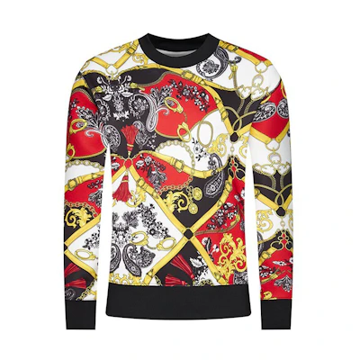 Versace Jeans Couture Baroque Print Floral Sweatshirt B7GZA718-S0846-500