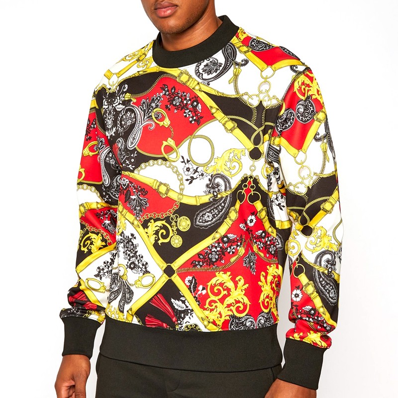 Lookbook Versace Jeans Couture 巴洛克印花花卉長袖上衣 B7GZA718-S0846-500