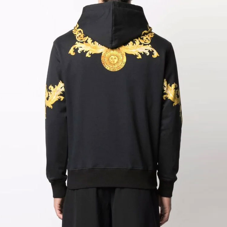 Purchase VERSACE JEANS COUTURE 巴洛克印花連帽上衣 男女款 黑色 EB7GWA7-F7ES0-276