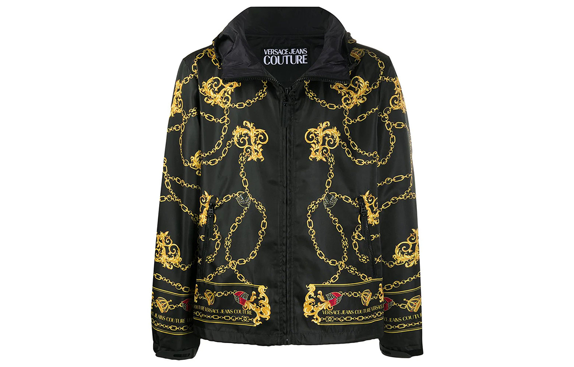 Order VERSACE JEANS COUTURE Baroque Print Logo Jacket Black Men C1GZB9A8-25160-899