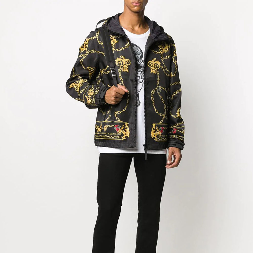 Purchase VERSACE JEANS COUTURE Baroque Print Logo Jacket Black Men C1GZB9A8-25160-899