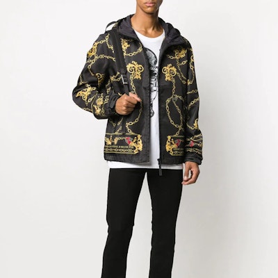 VERSACE JEANS COUTURE Baroque Print Logo Jacket Black Men C1GZB9A8-25160-899 Purchase VERSACE JEANS COUTURE Baroque Print Logo Jacket Black Men C1GZB9A8-25160-899
