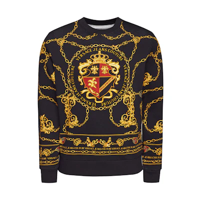 VERSACE JEANS COUTURE Baroque Print Sweatshirt Black B7GZB7KF-30328-K42