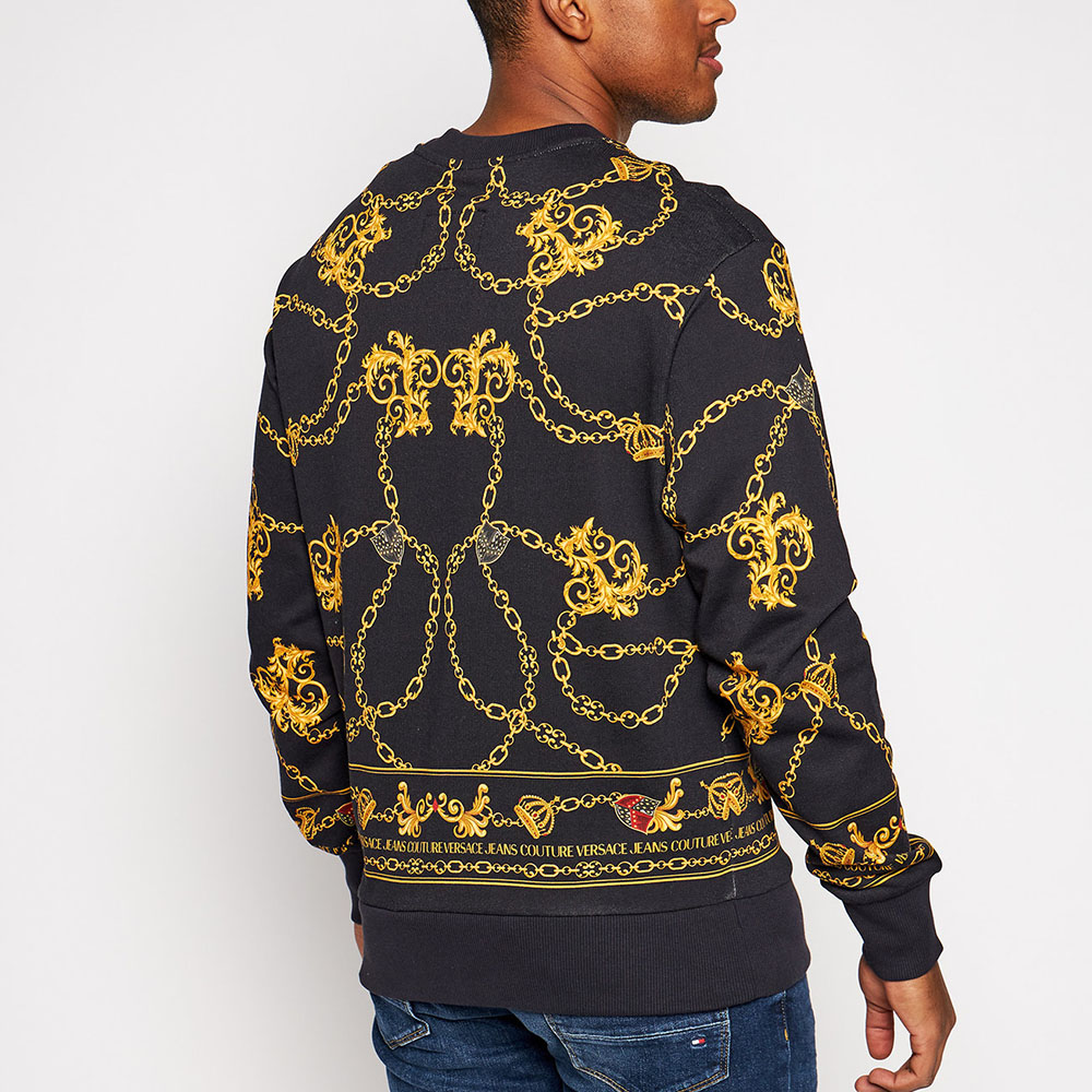 Lookbook VERSACE JEANS COUTURE 巴洛克印花黑色衛衣 B7GZB7KF-30328-K42