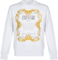 VERSACE JEANS COUTURE Baroque Print White Long Sleeve Sweatshirt Men B7GZA7TT-30318-K41 VERSACE JEANS COUTURE Baroque Print White Long Sleeve Sweatshirt Men B7GZA7TT-30318-K41