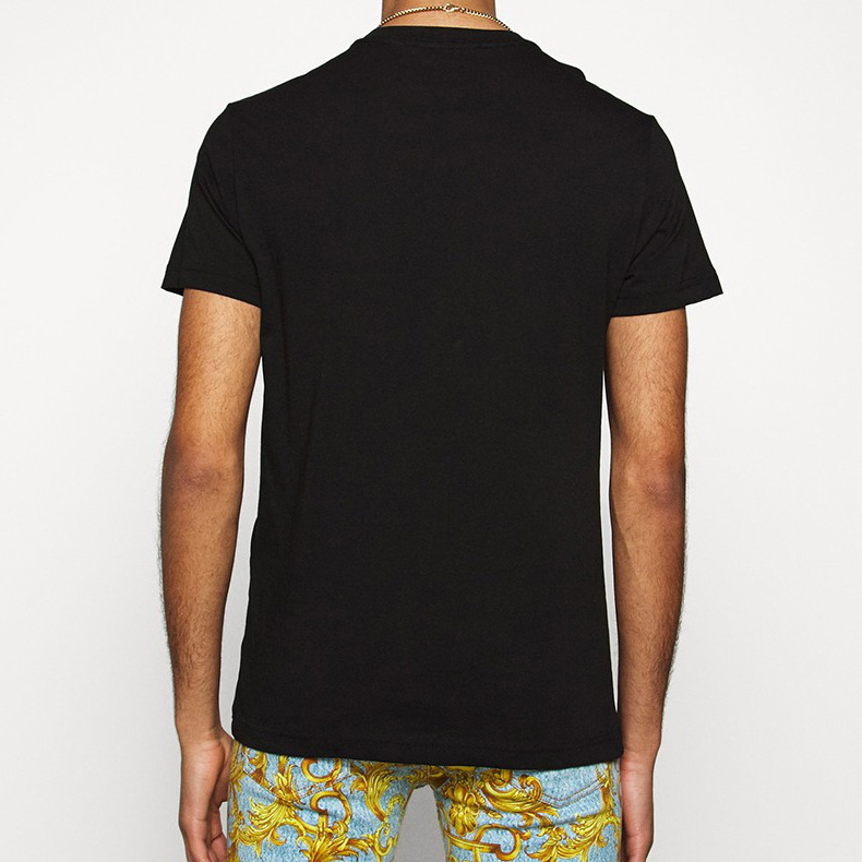 Shop Versace Jeans Couture Baroque Style Fashion Print T-shirt Black B3GZA7TG-30319-K42