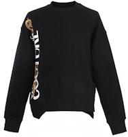 VERSACE JEANS COUTURE Black Asymmetric Embroidered Logo Sweatshirt B7GVB7TI-30318-K42 VERSACE JEANS COUTURE Black Asymmetric Embroidered Logo Sweatshirt B7GVB7TI-30318-K42