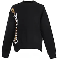Order VERSACE JEANS COUTURE 黑色不對稱刺繡標誌運動衫 B7GVB7TI-30318-K42